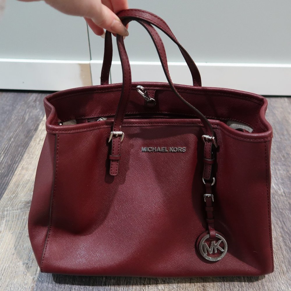 Michael Kors Burgundy Bag with detachable strap